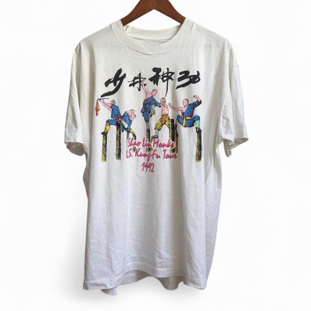 Vintage 90s Shaolin Monks Kung Fu Wutang Clan Hip Hop Rap Mens XL Tee